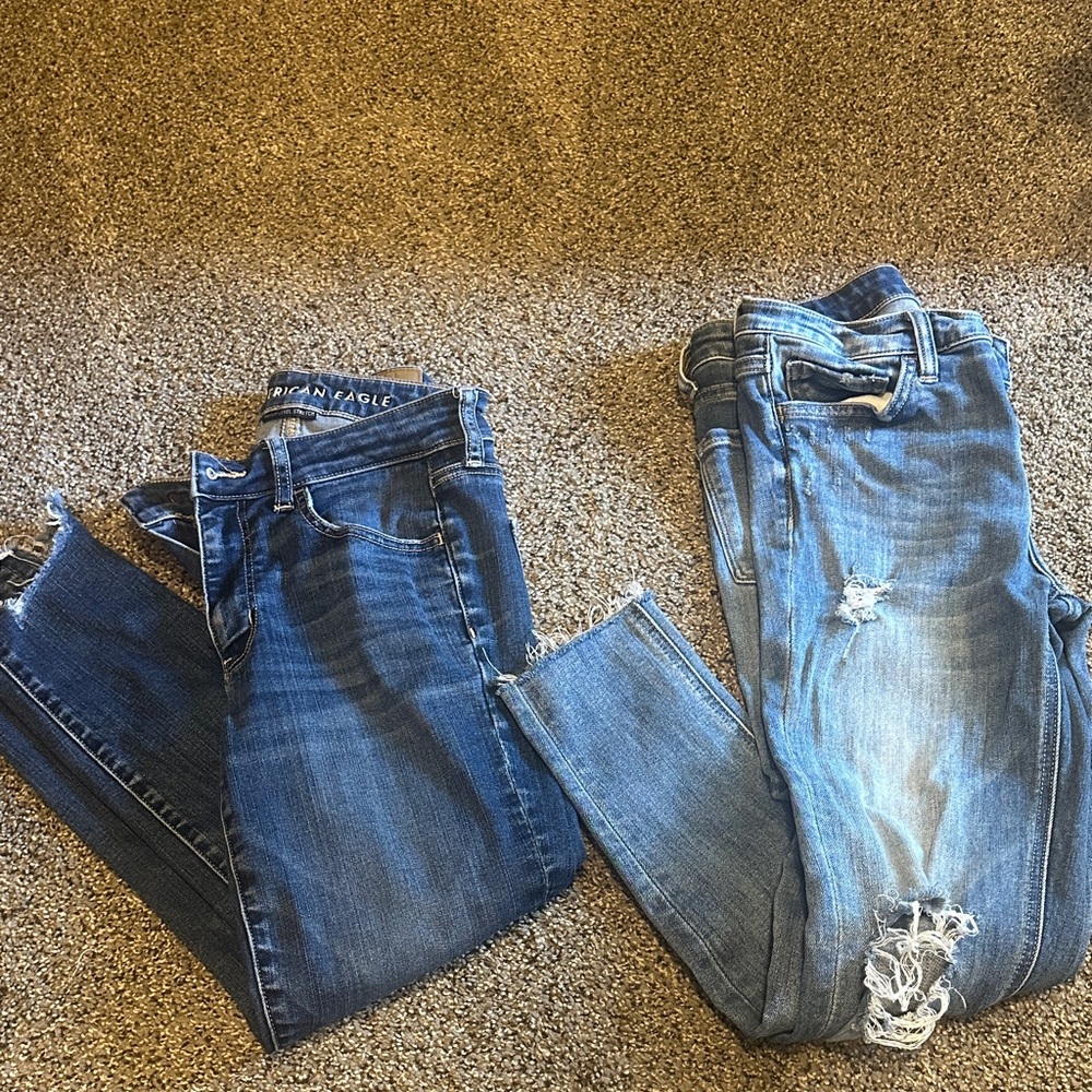 BUNDLE American Eagle & Flying Monkey Skinny Jeans - Dark and Light Blue